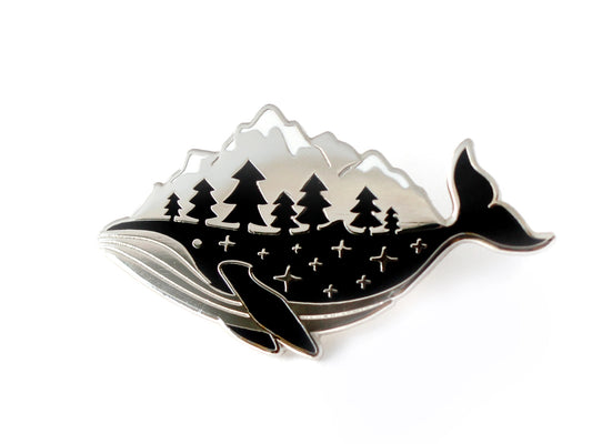 Mountainous Cosmic Whale Pin