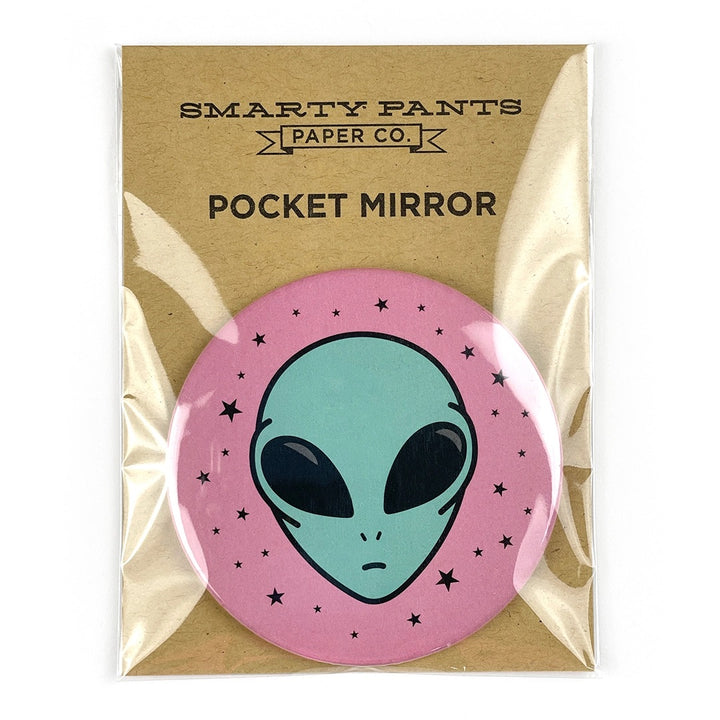 Alien Head Pocket Mirror