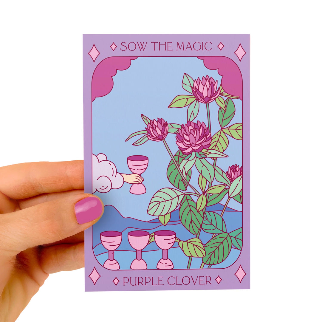 Purple Clover Tarot Garden Seed Packet