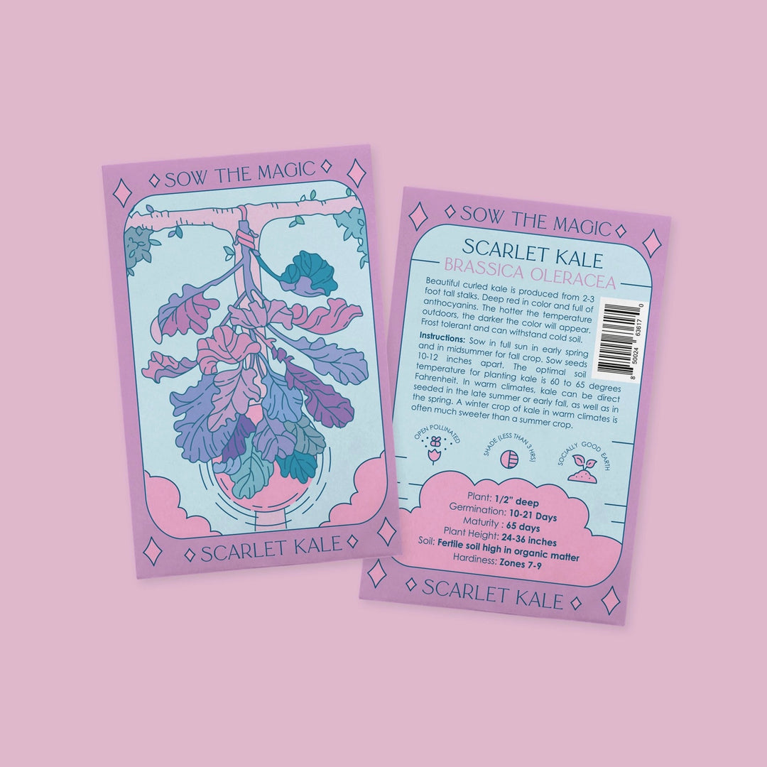 Scarlet Kale Tarot Garden Seed Packet