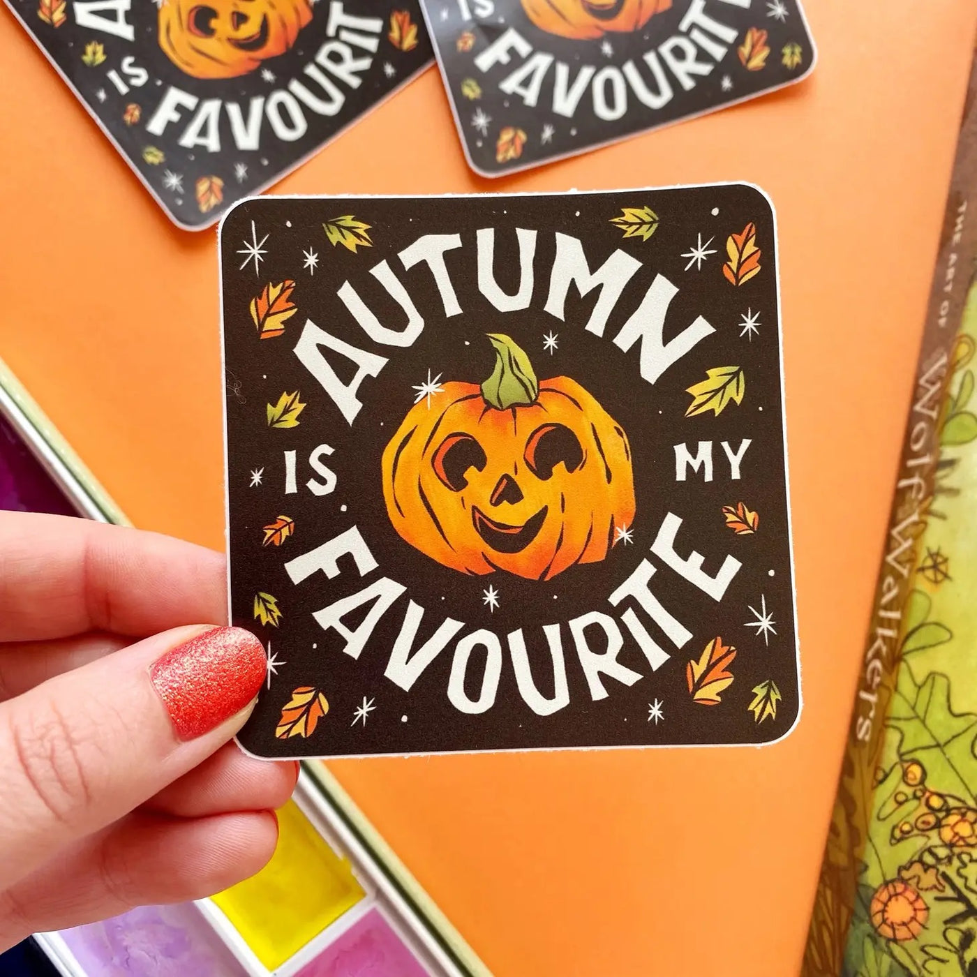Autumn Is My Favorite Sticker - Black