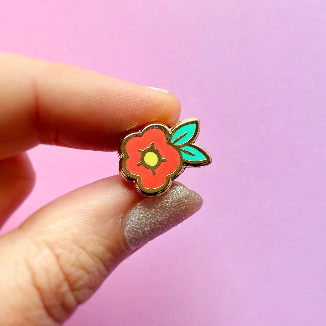 Mini Red Flower Pin