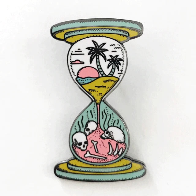 Ticking Time Hourglass Pin