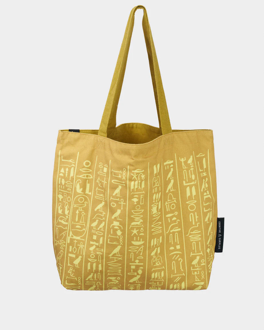 Hieroglyphics Reversible Canvas Tote