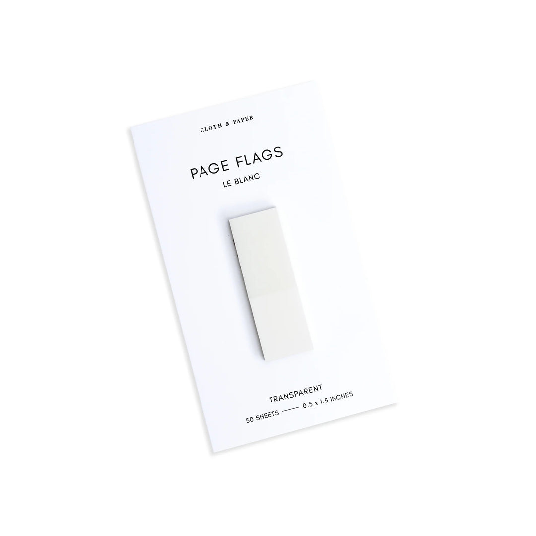 Slim Transparent Page Flags - Le Blanc