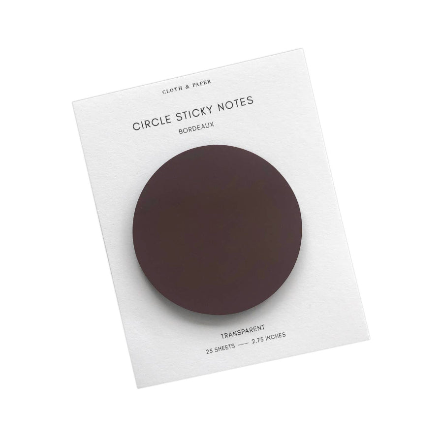 Transparent Circle Sticky Notes - Bordeaux