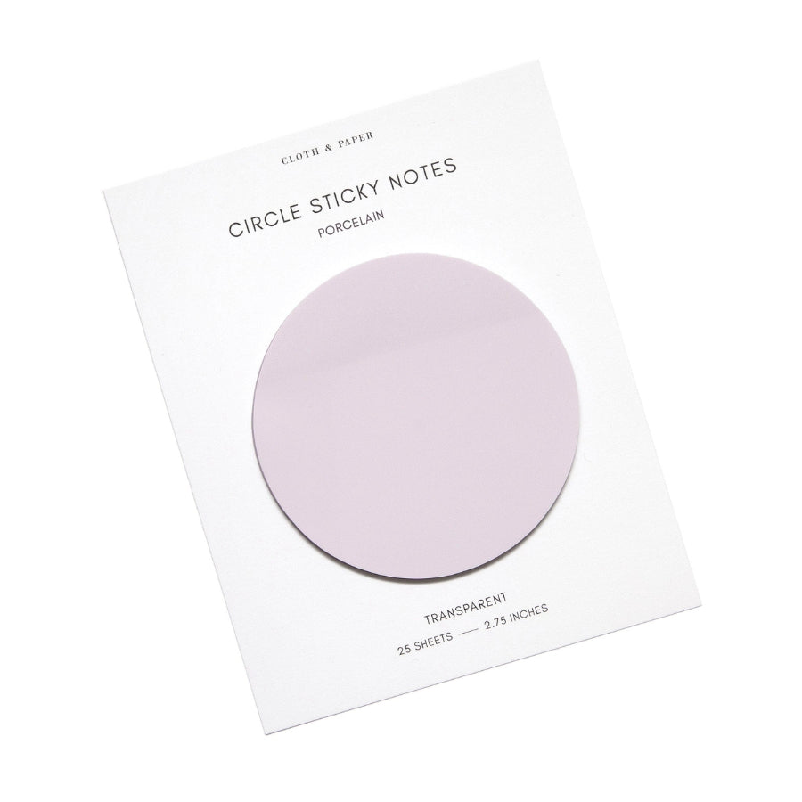 Transparent Circle Sticky Notes - Porcelain