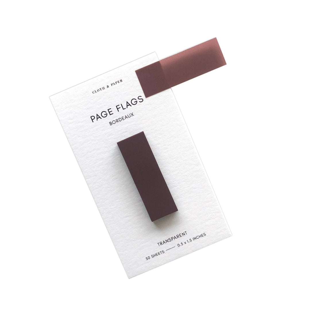 Slim Transparent Page Flags - Bordeaux