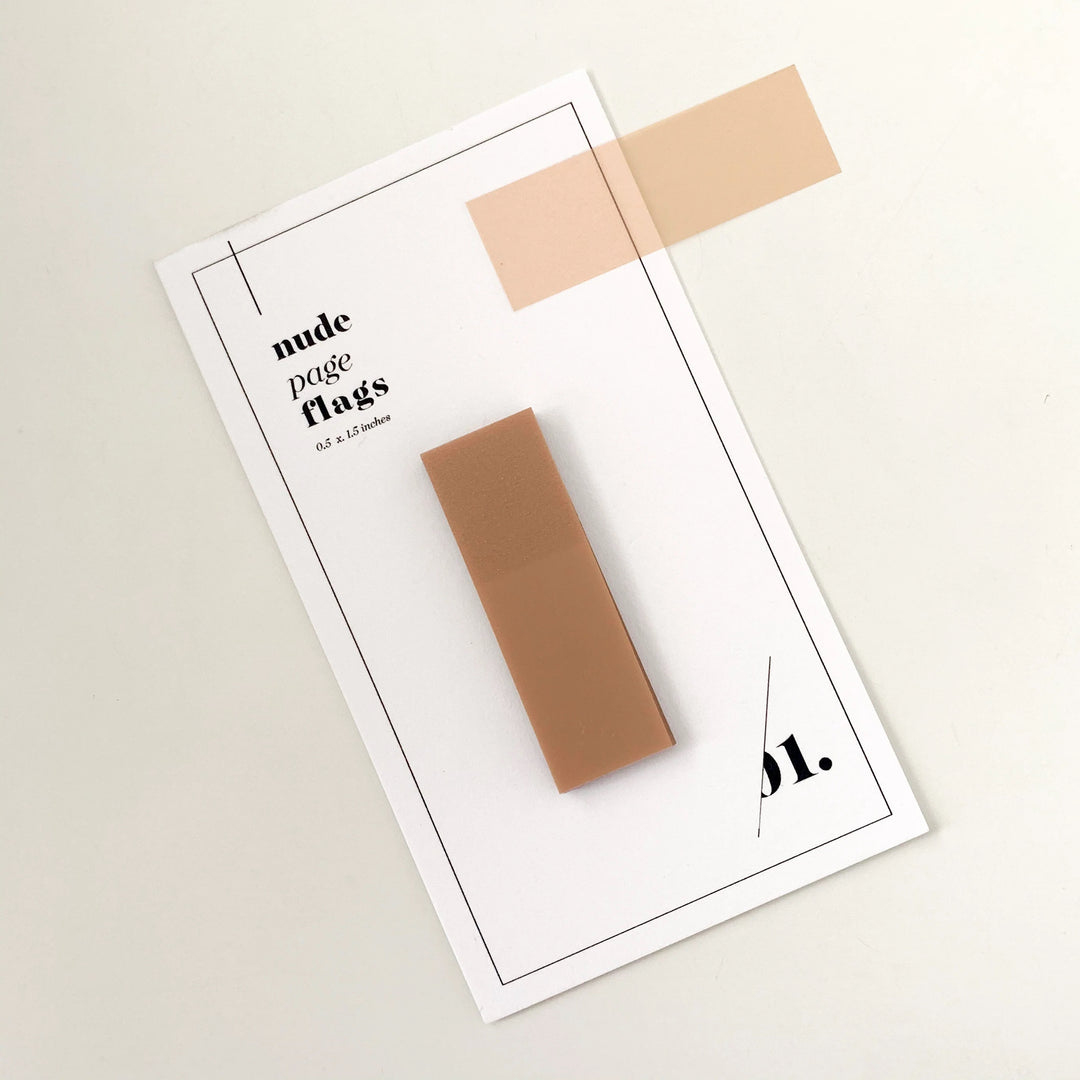 Slim Transparent Page Flags - Nude