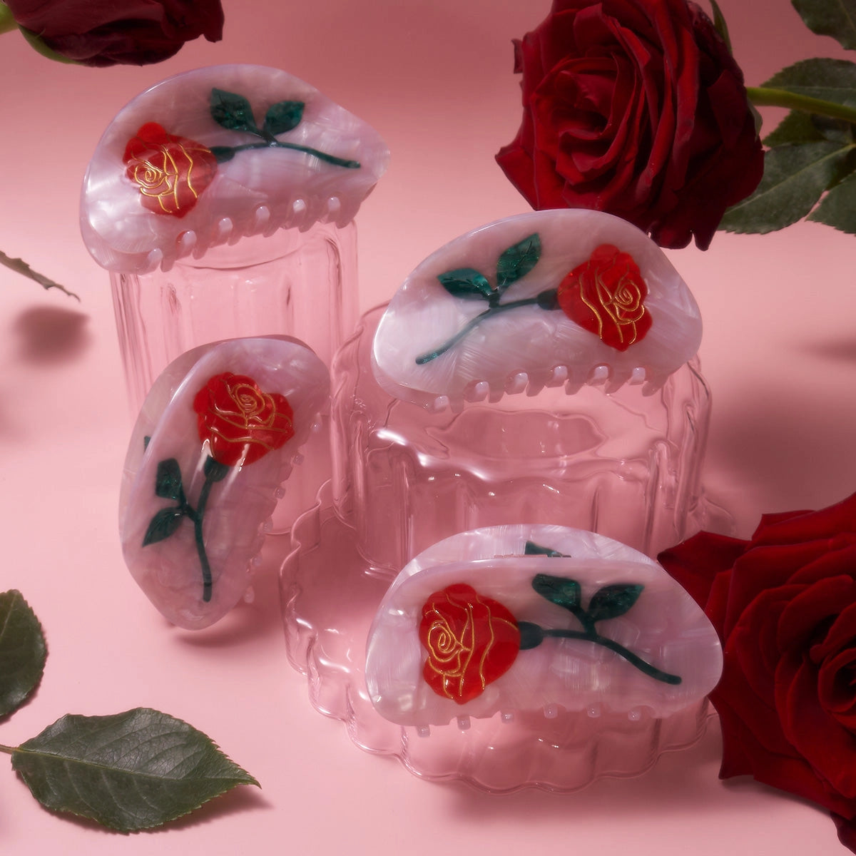 Red Rose Belle Hair Claw Clip