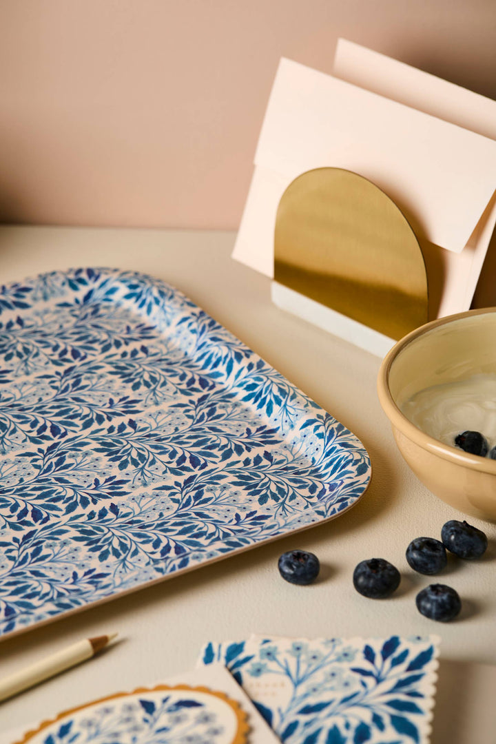 Blue Flora Medium Tray