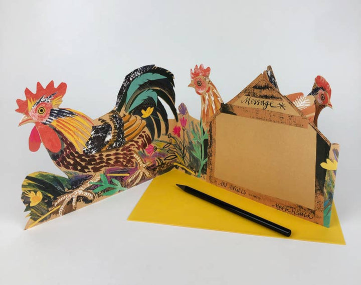 Chickens Collage Concertina Card