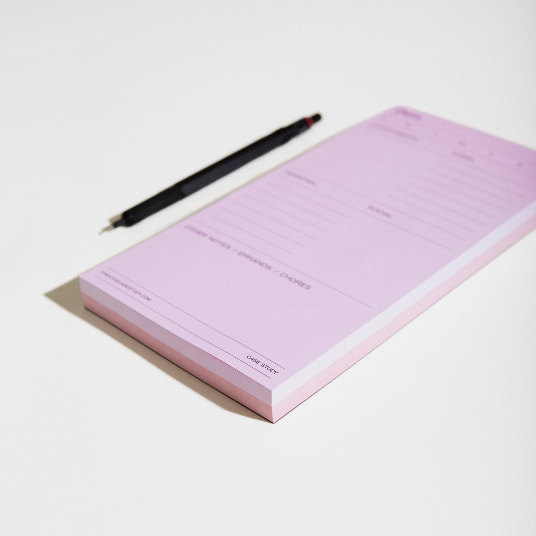 Utilitarian Daily Task Planner Notepad - Pink/Red