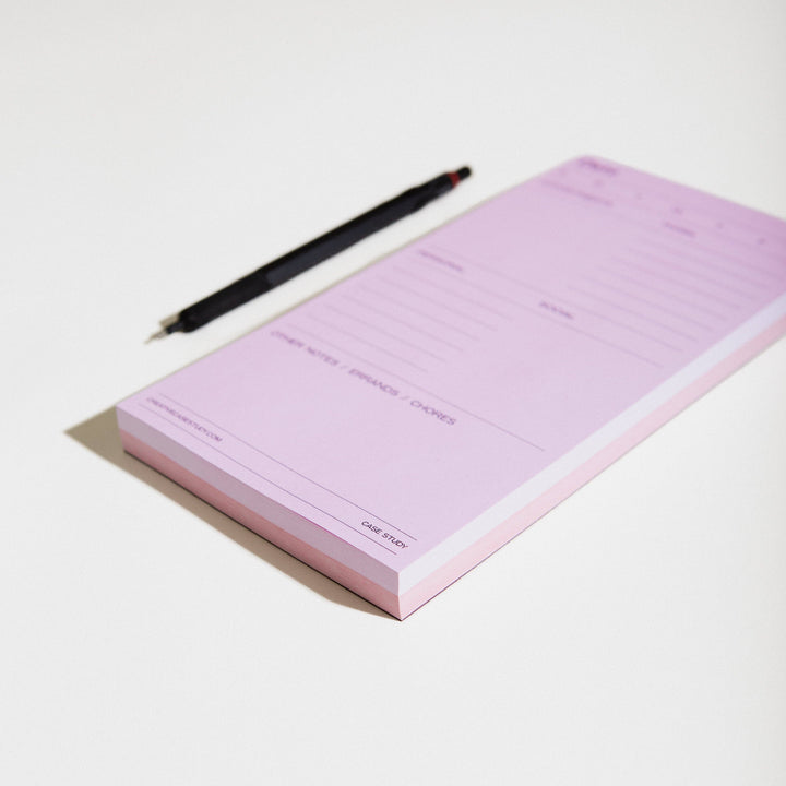 Utilitarian Daily Task Planner Notepad - Pink/Red