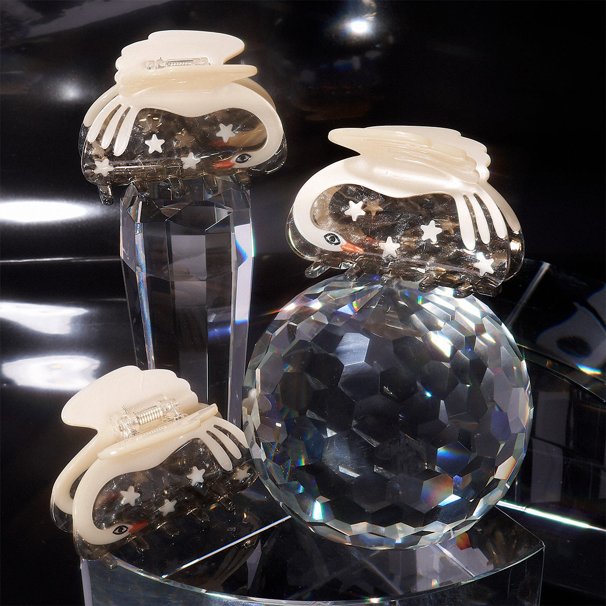 Cygnus Swan and Stars Celestial Hair Claw Clip