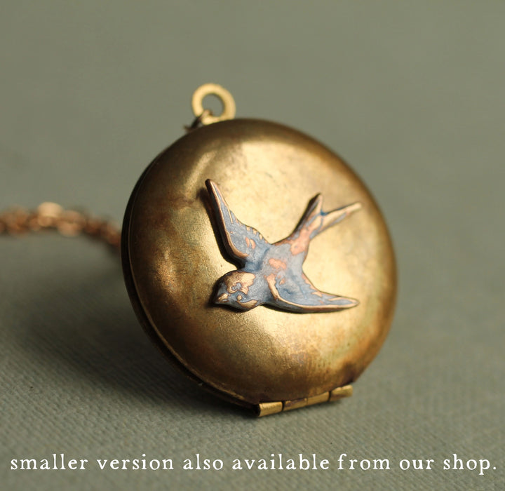 Antique Swallow Bird Locket