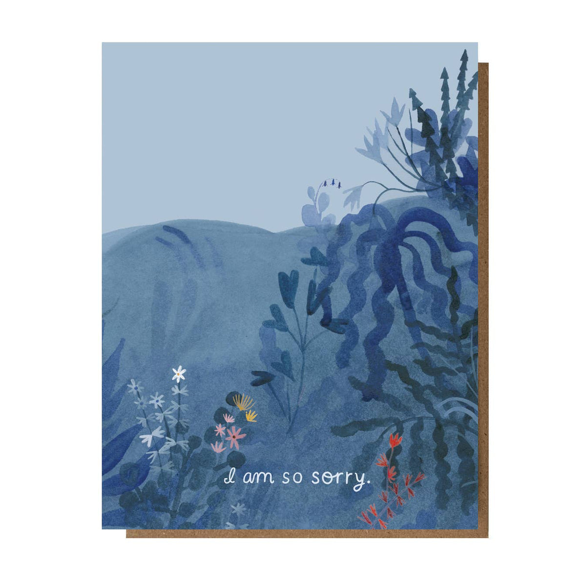 I Am So Sorry Somber Florals Card