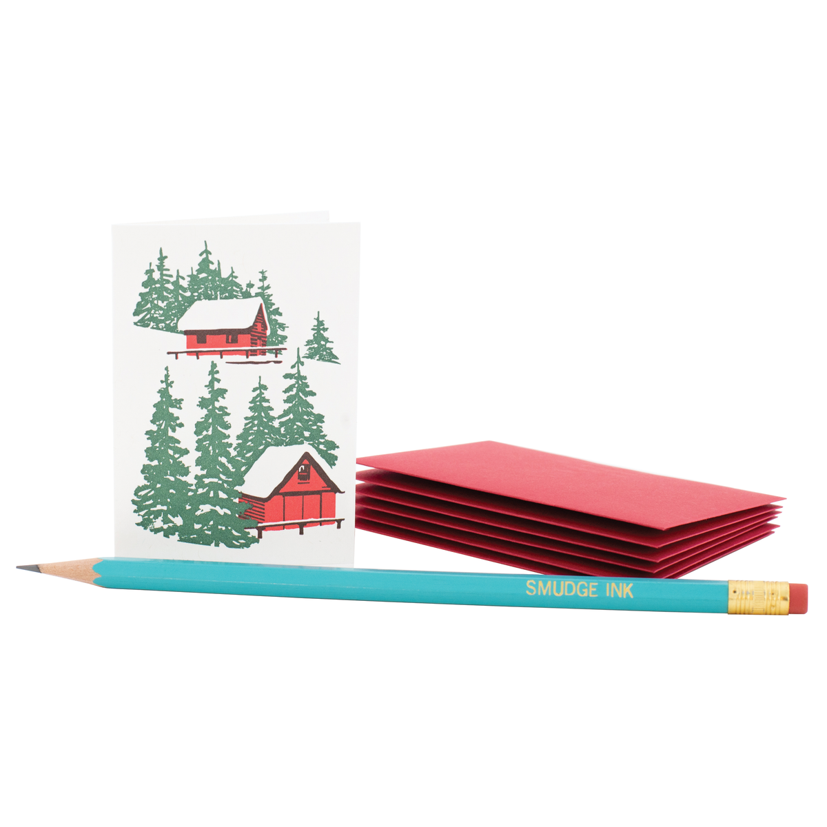 Mini Hillside Cabins Card - Pack of 6