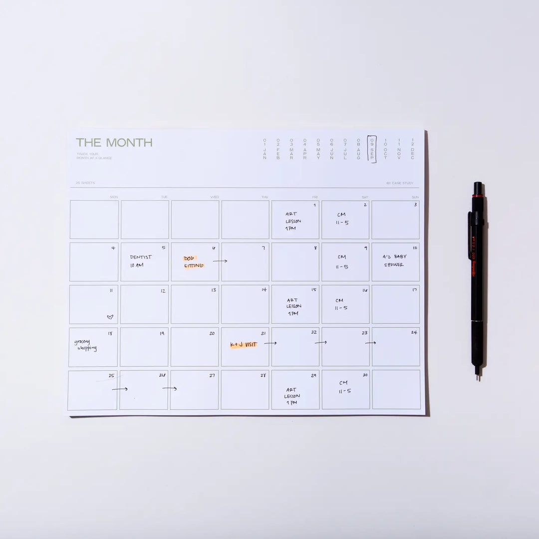 Utilitarian Monthly Desk Planner