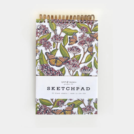 Monarch + Milkweed Spiral Bound Sketchpad