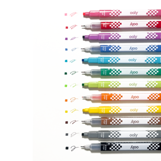 Square Stamp Double-Ended Markers - Set of 12