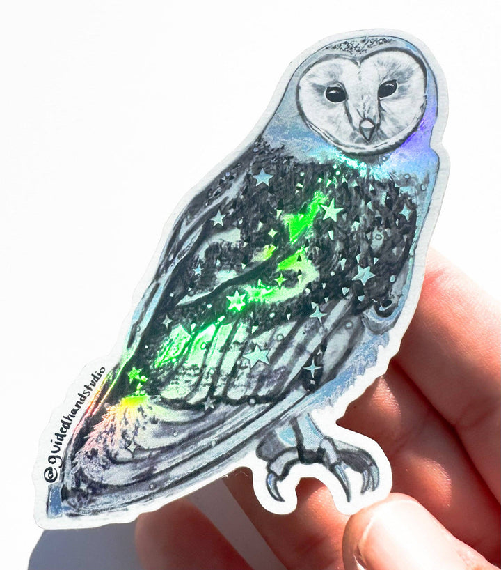 Holographic Barn Owl Sticker