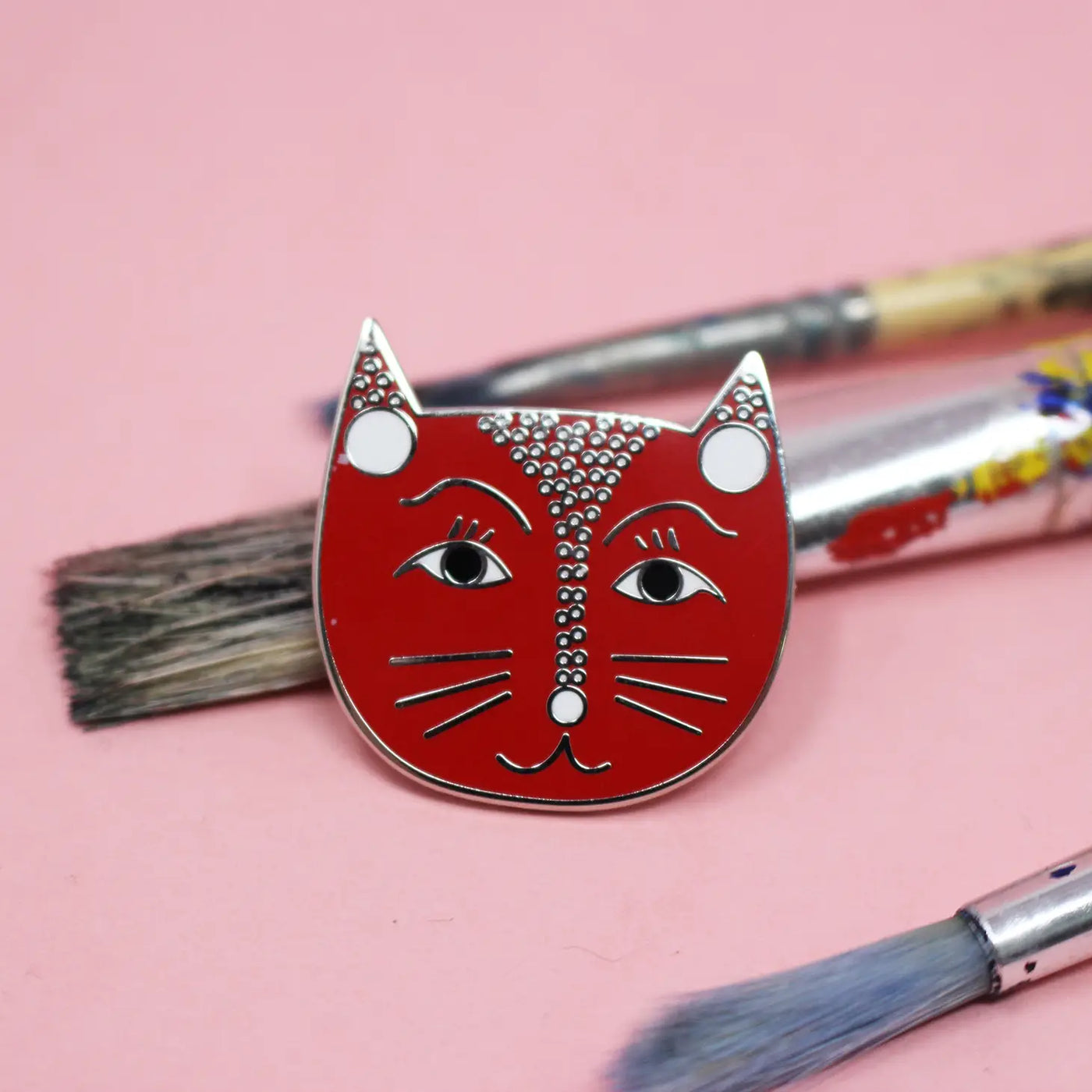 Yayoi Catsama Cat Artist Pin