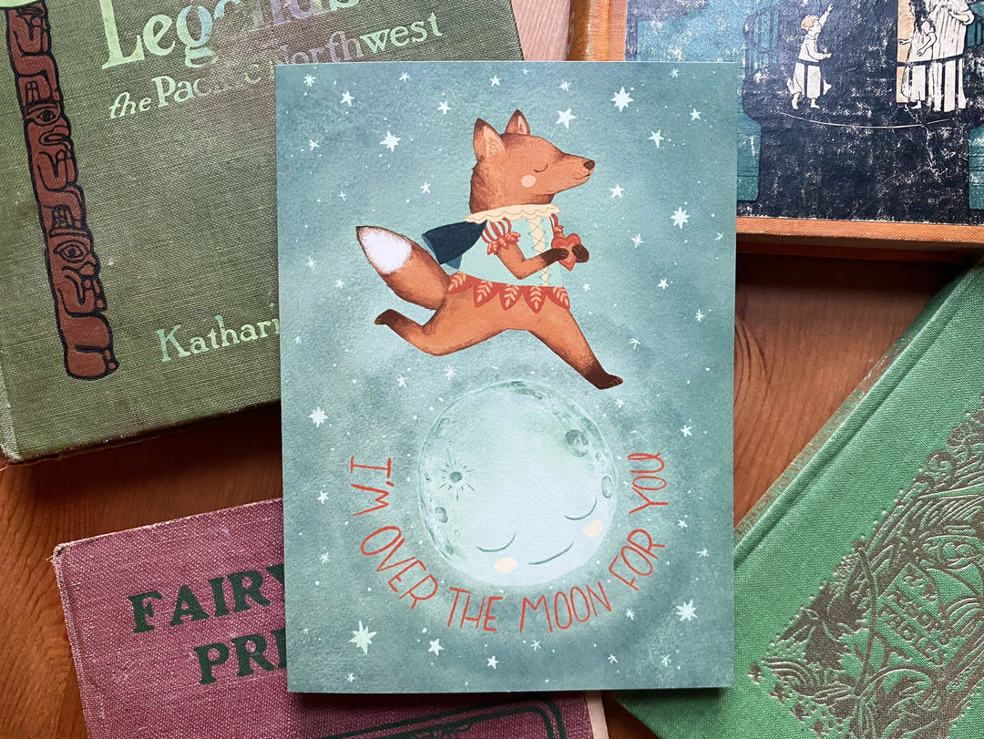I'm Over The Moon For You Card