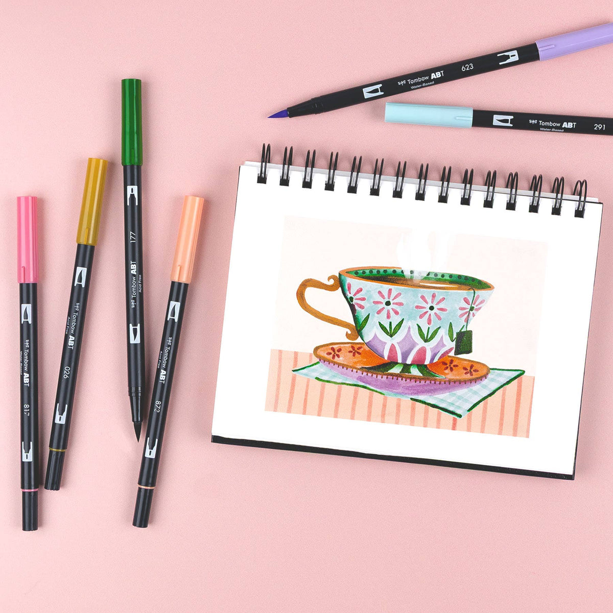 Tombow Dual Brush Pens - Teatime 6 Pack