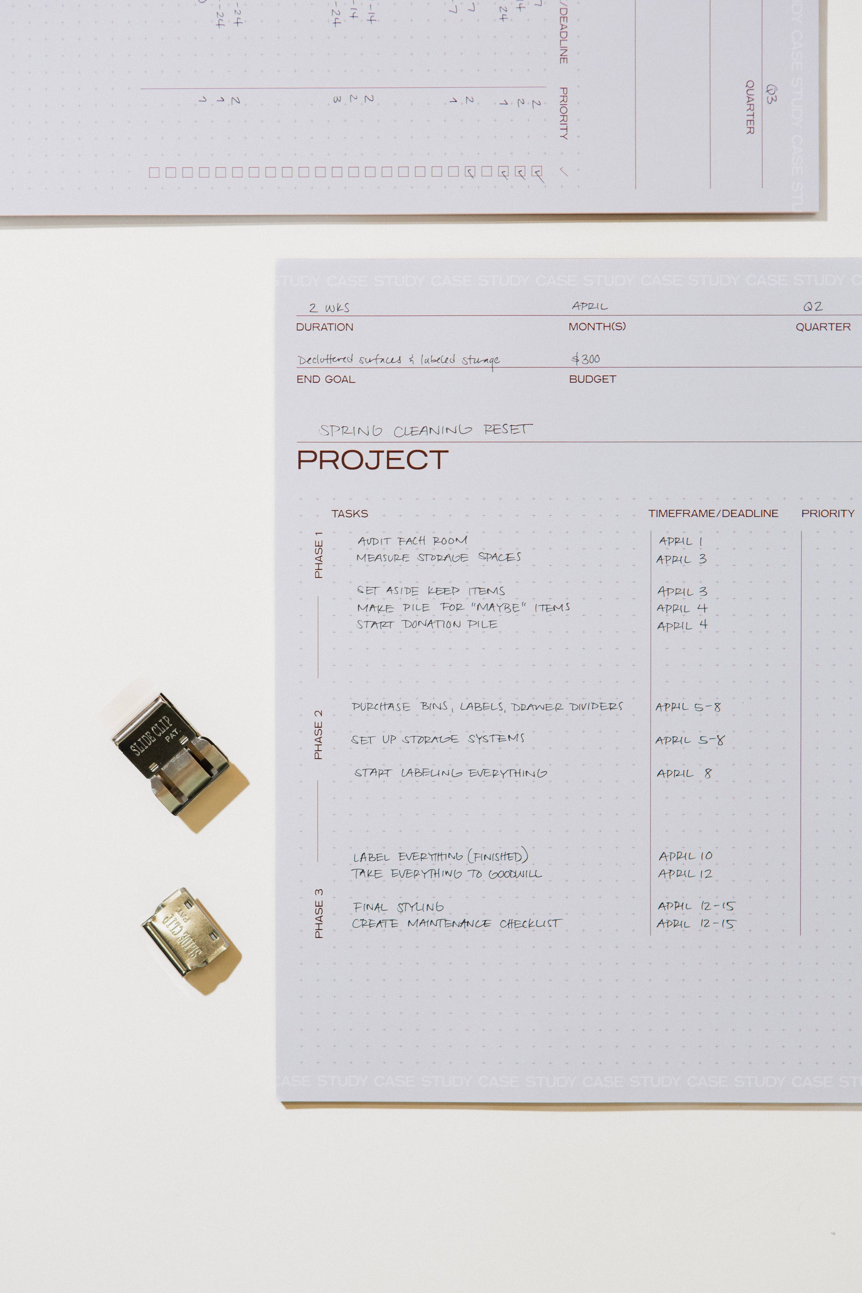 Utilitarian Project Planner Pad