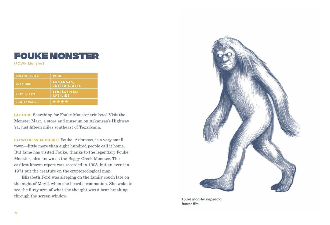 Cryptid Creatures Book - A Field Guide To 50 Fascinating Beasts