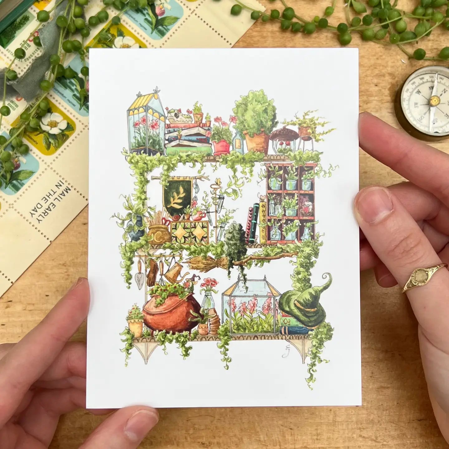 Shelves of Whimsical Occupations Postcards - 24 Options