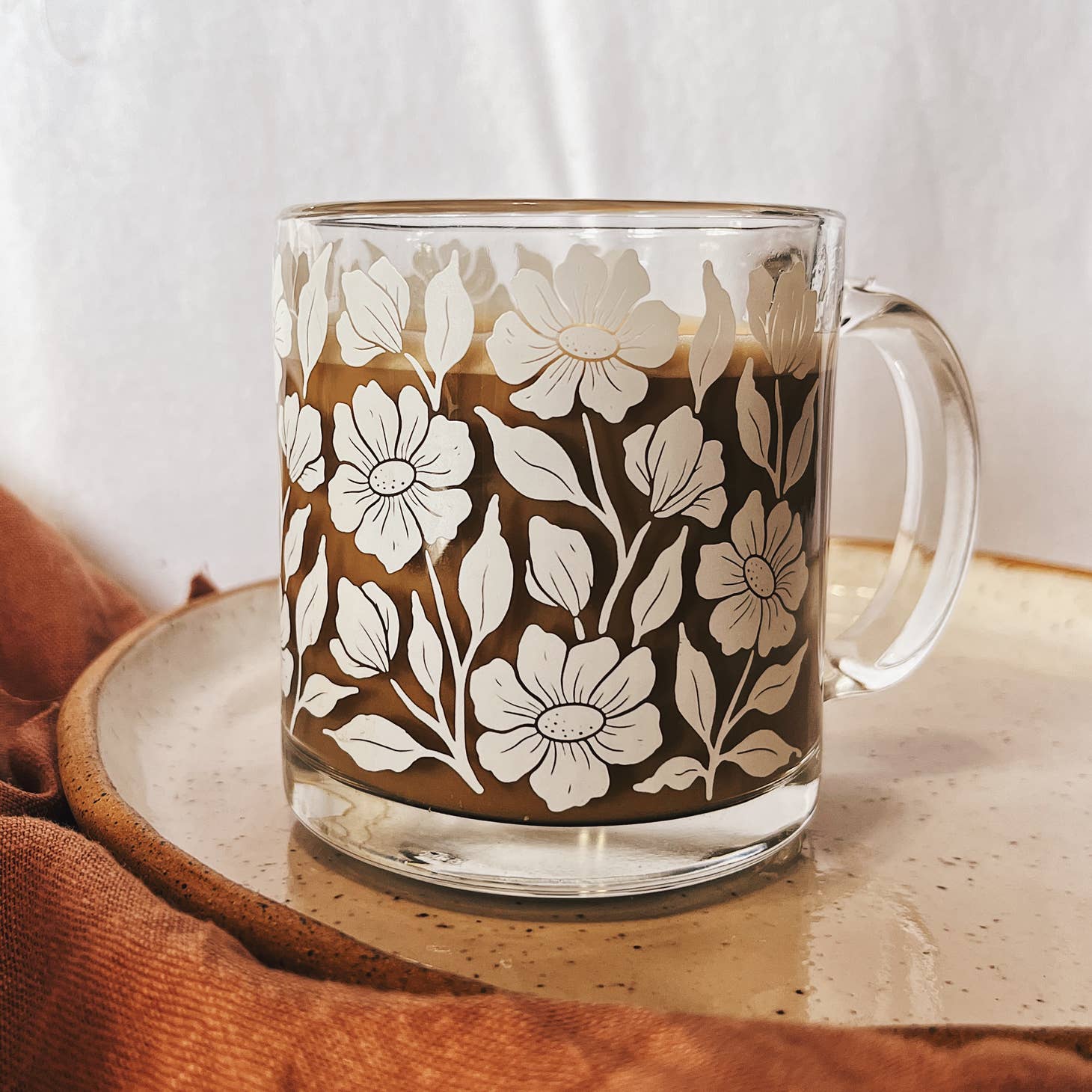 Floral Glass Mug