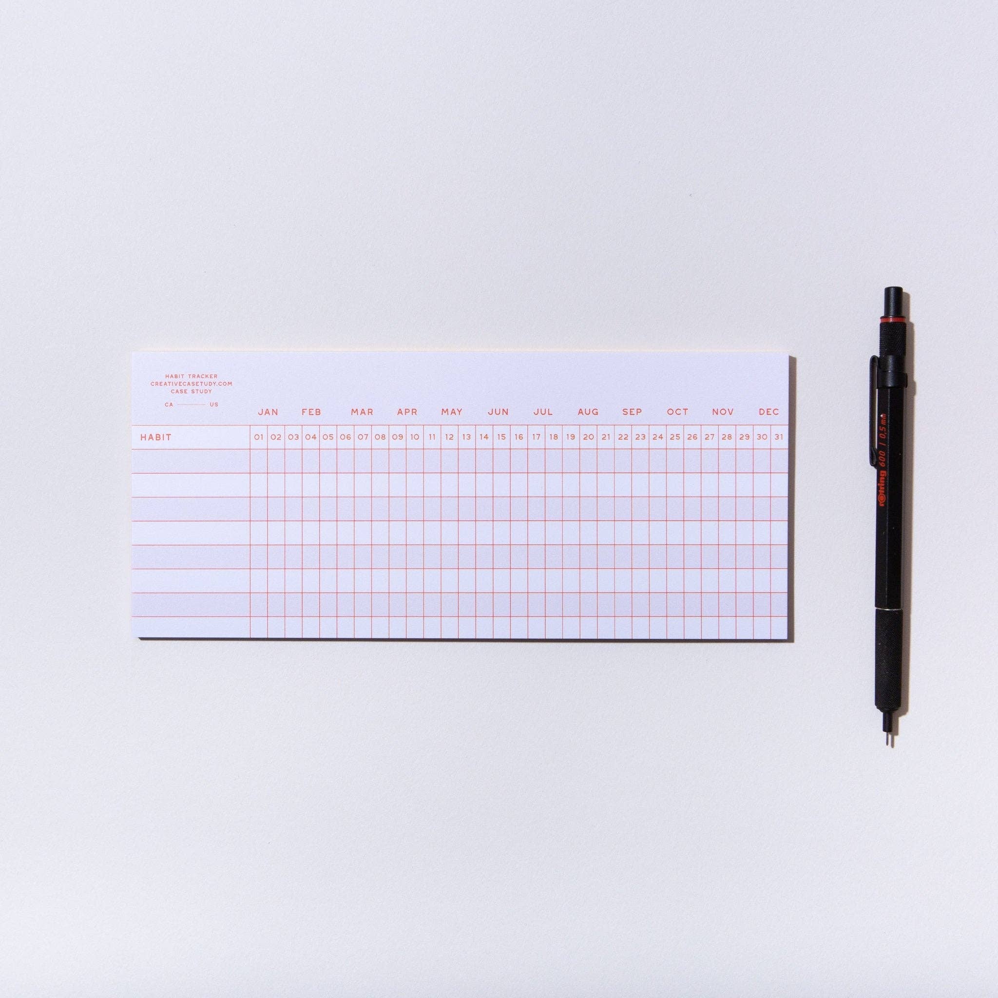 Utilitarian Habit Tracker Notepad