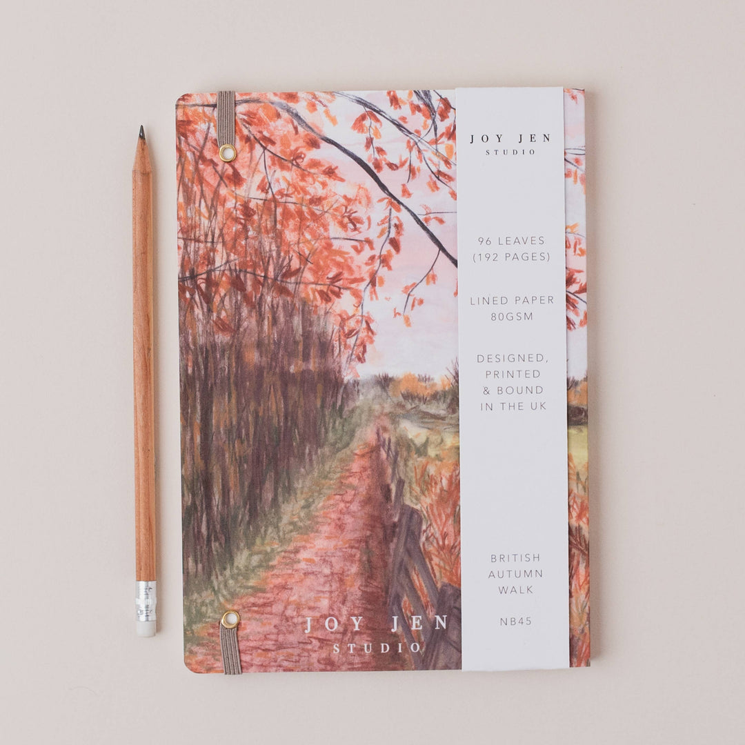 British Autumn Walk Lined Notebook