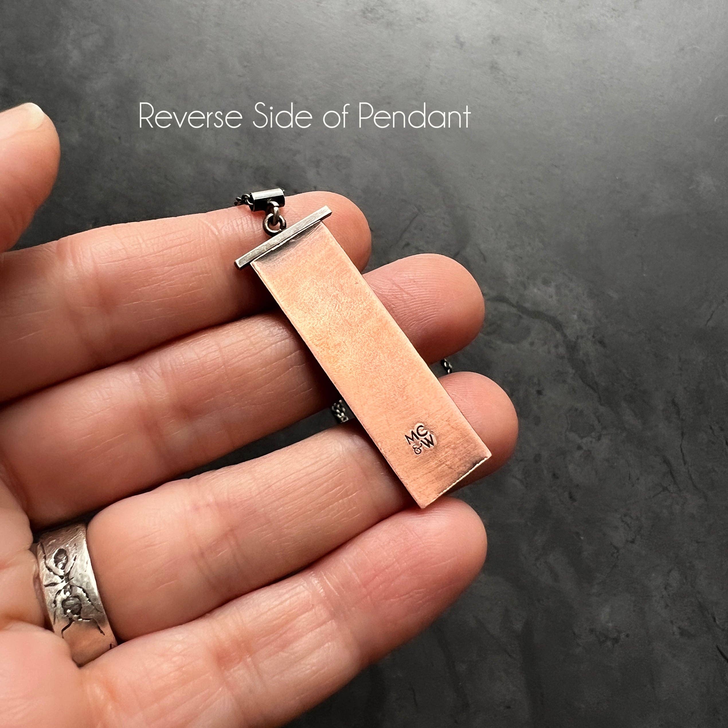 Handmade Isopod Necklace in Copper and Sterling Silver