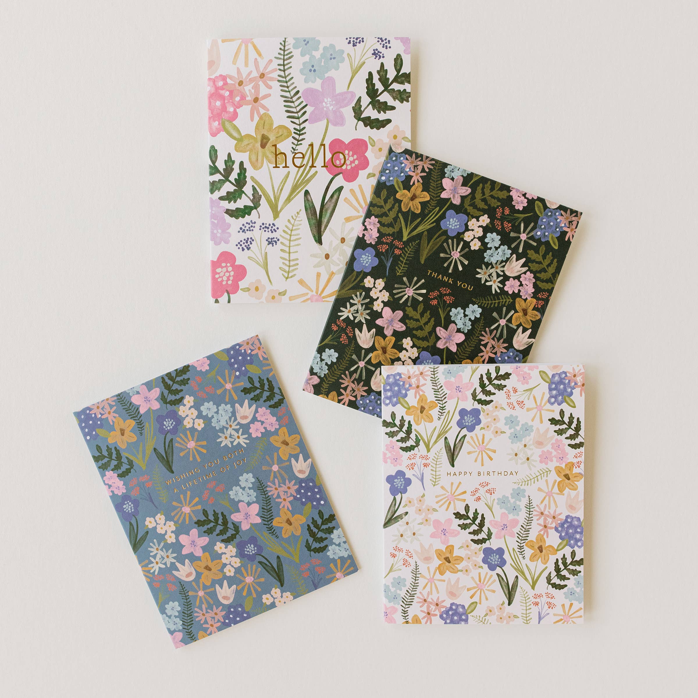 Thank You Green Floral Burst Card