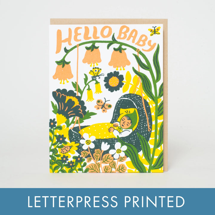 Hello Baby Bassinet Greeting Card