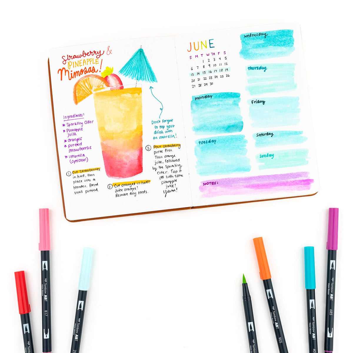 Tombow Dual Brush Pens - Tropical 10 Pack