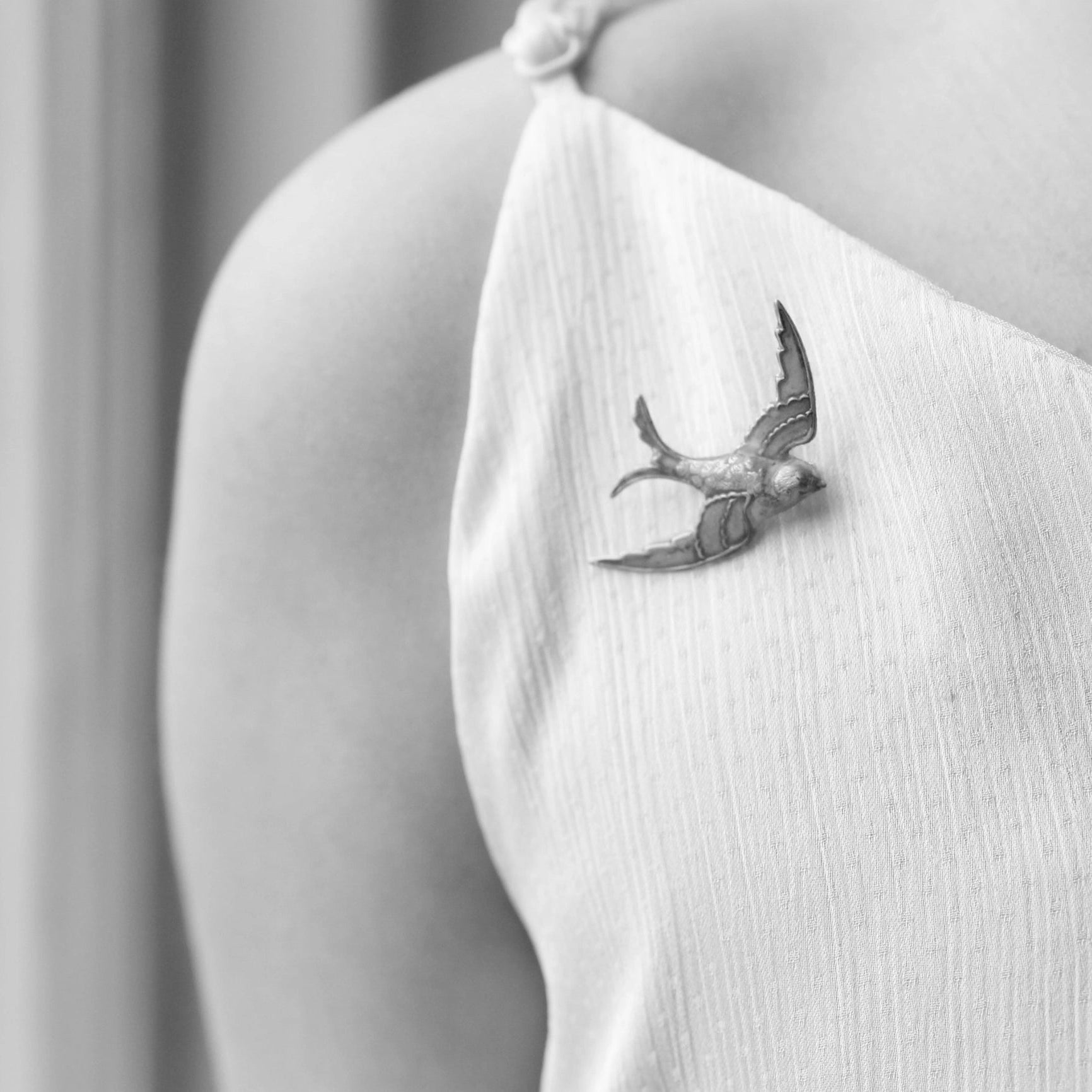 Verdigris Swallow Brooch