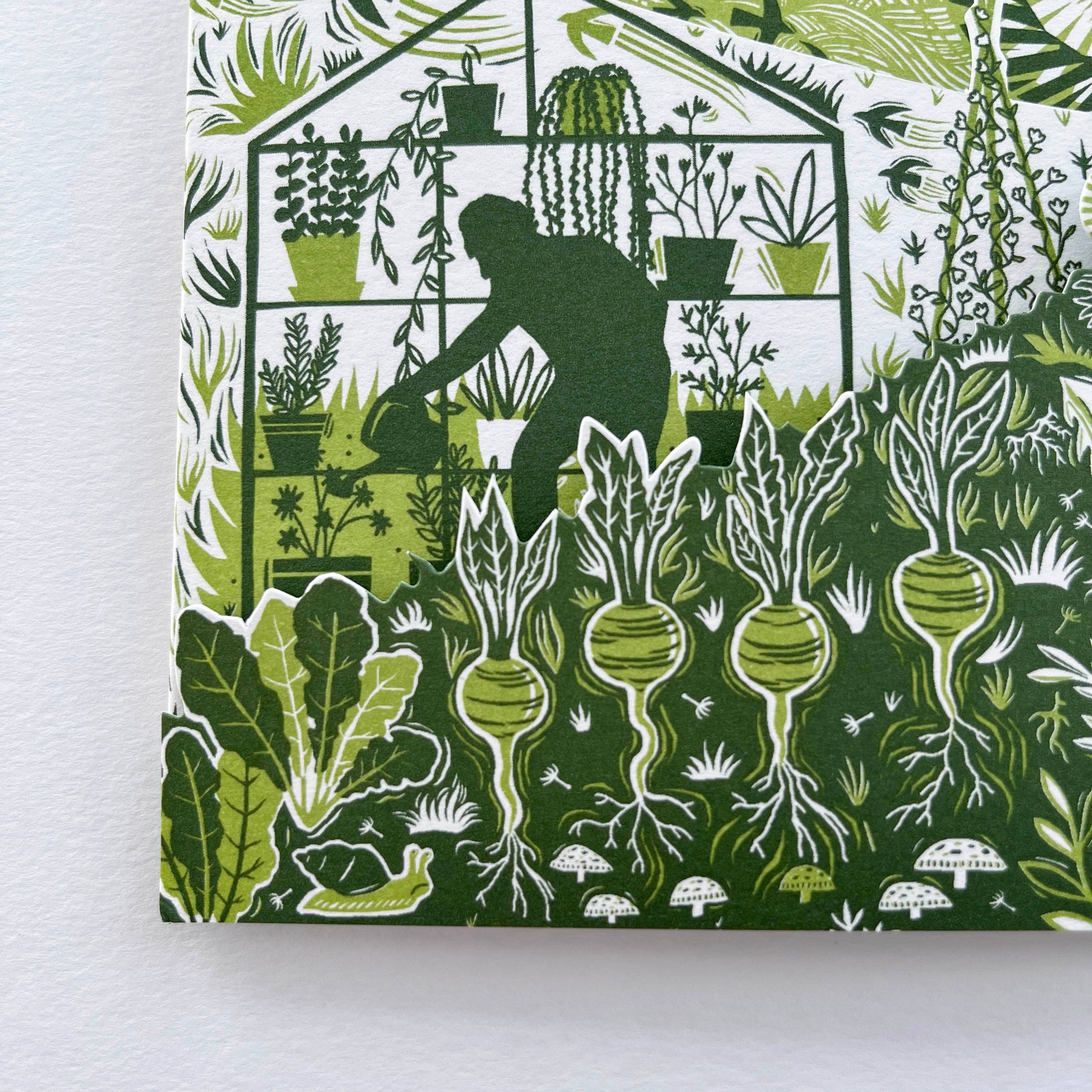 Allotment Greenhouse Concertina Card + Decoration