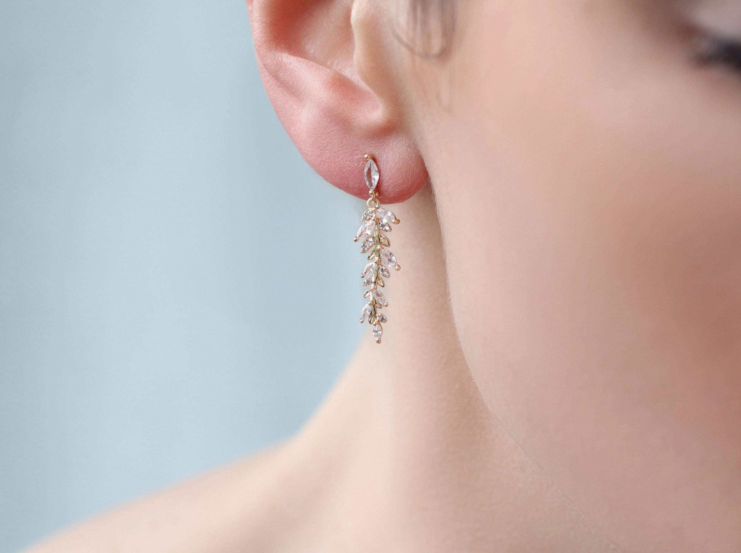 Feather Fern Drop Earrings