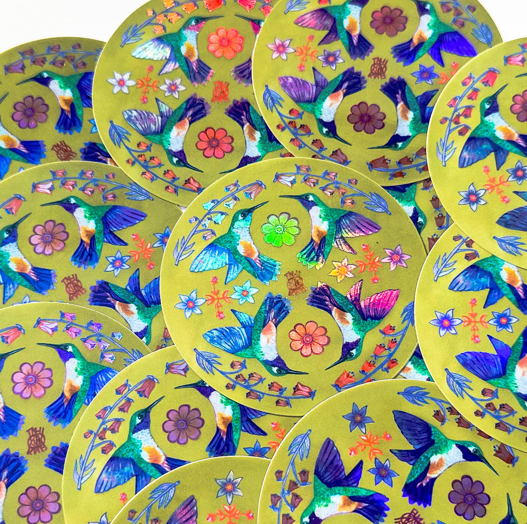Holographic Joyful Hummingbird Sigil Sticker