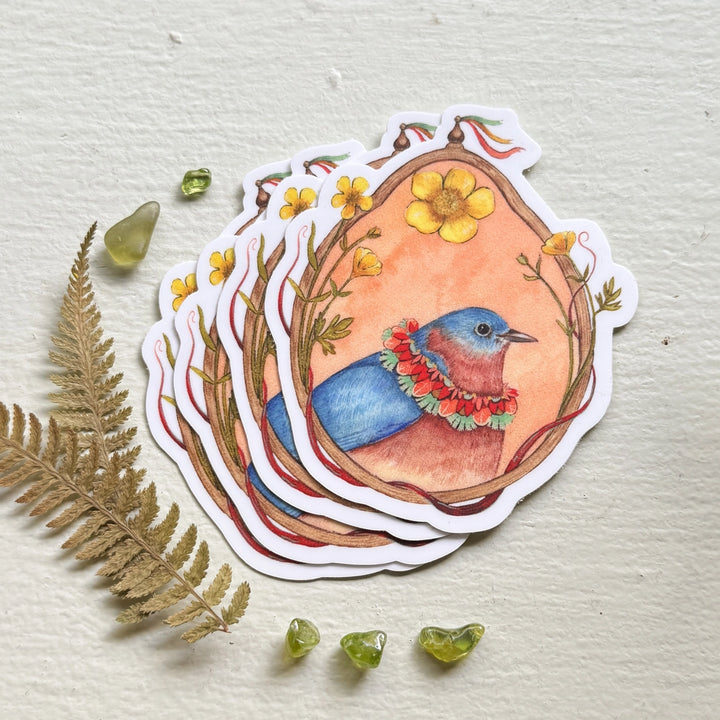 Bluebird of Buttercups Sticker