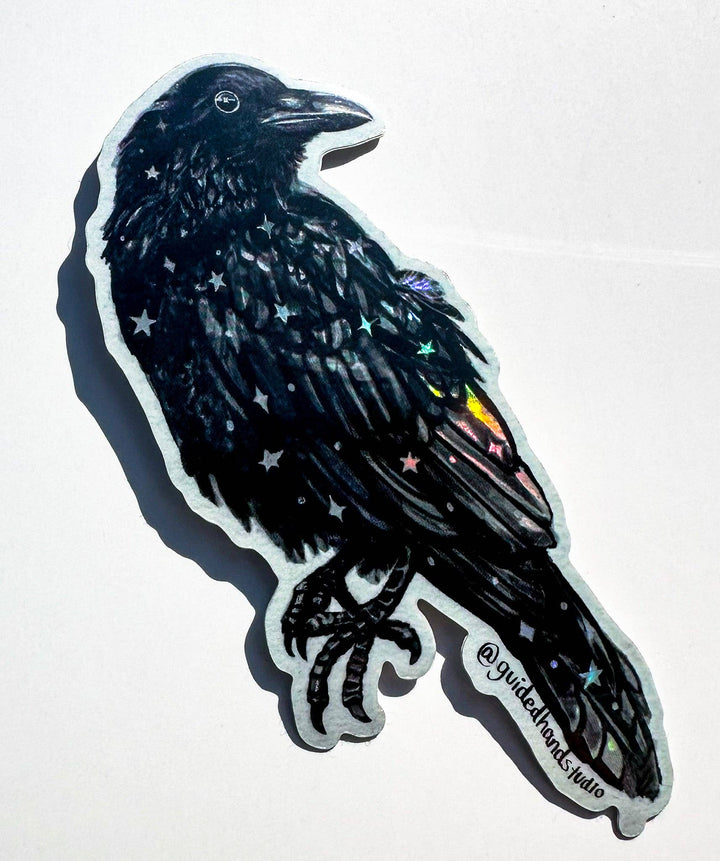 Holographic Raven Sticker