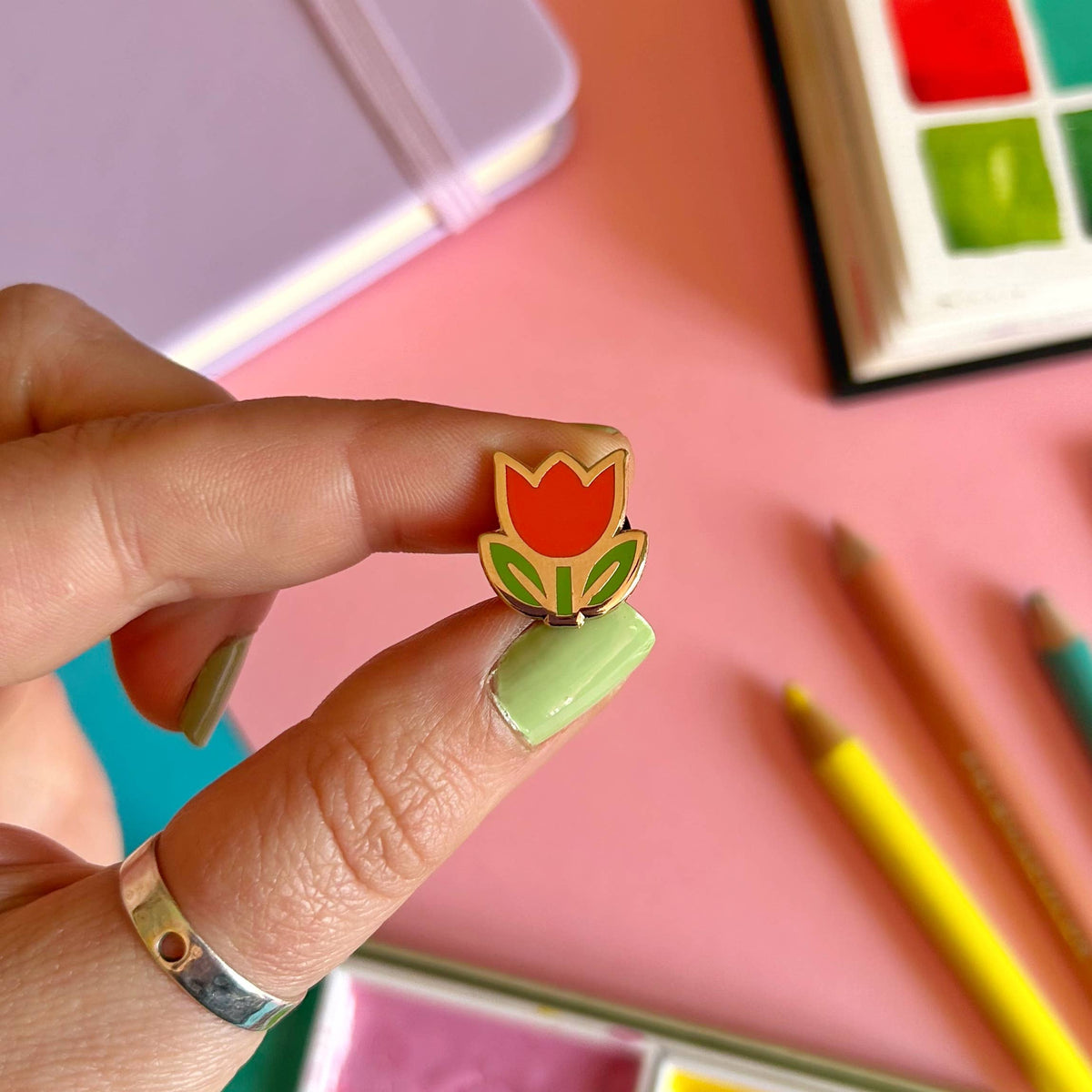 Red Tulip Pin
