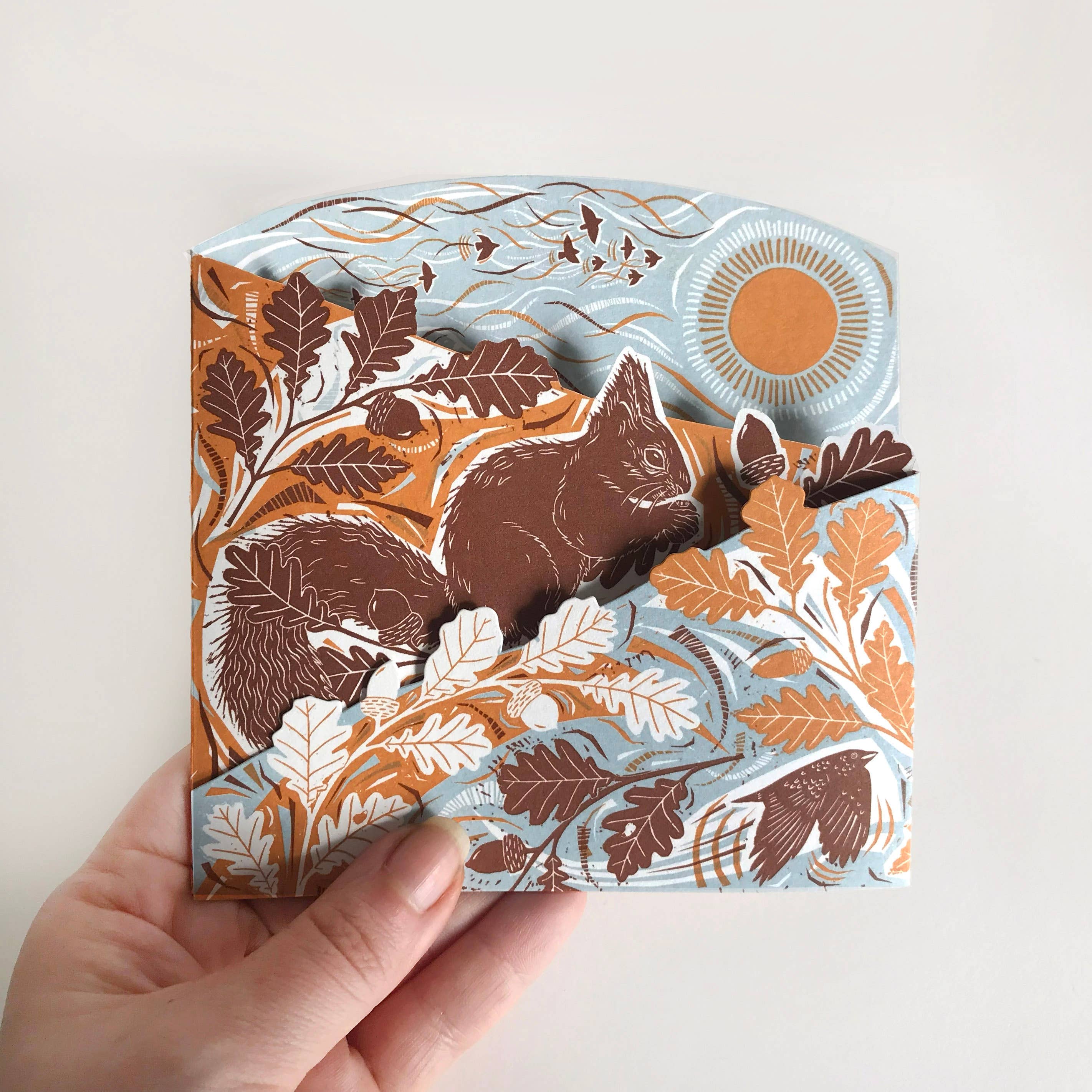 Foraging Squirrel Concertina Card + Decoration