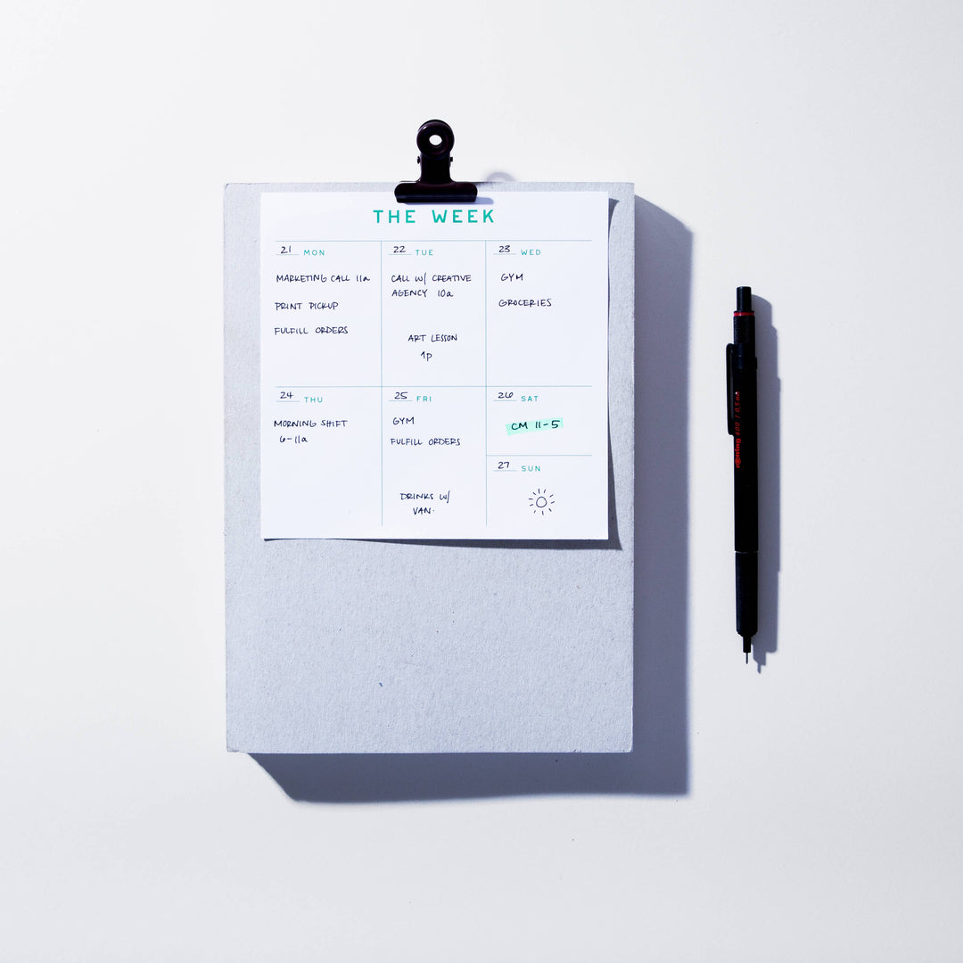 Utilitarian Weekly Planner Notepad - Small