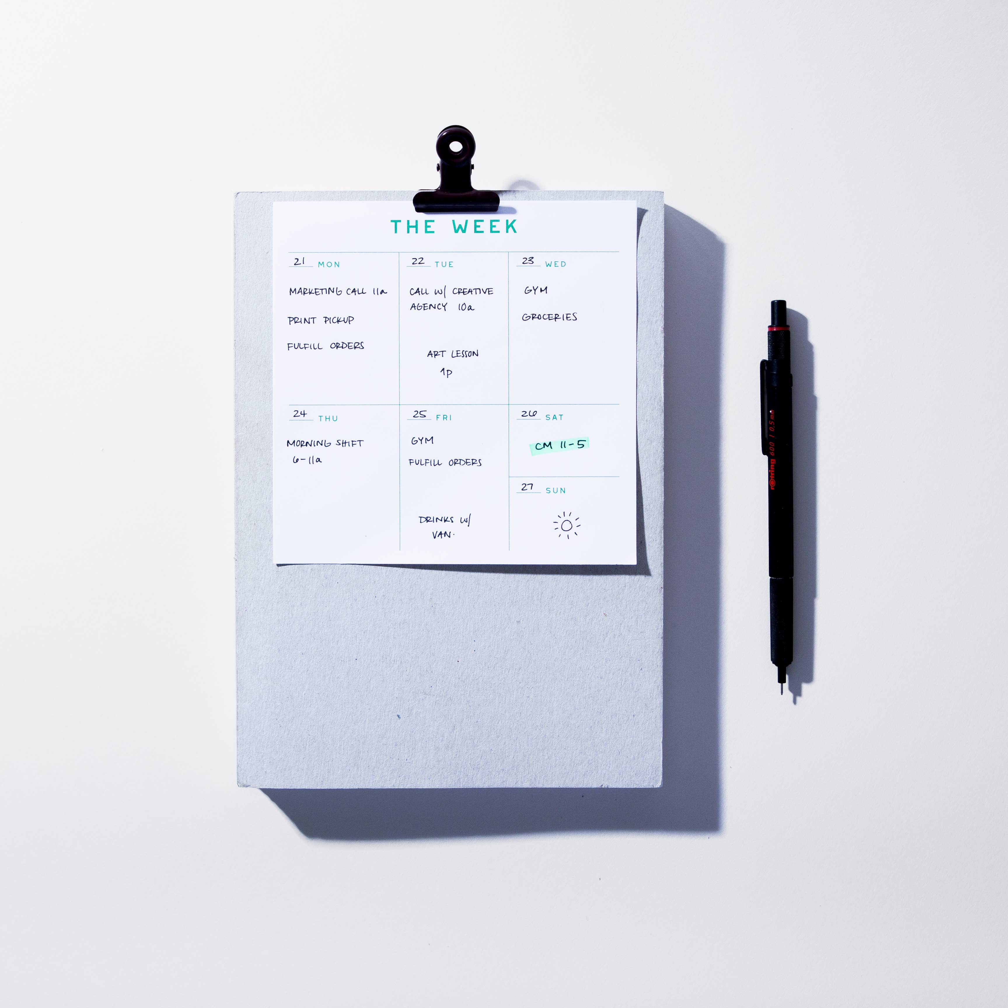 Utilitarian Weekly Planner Notepad - Small