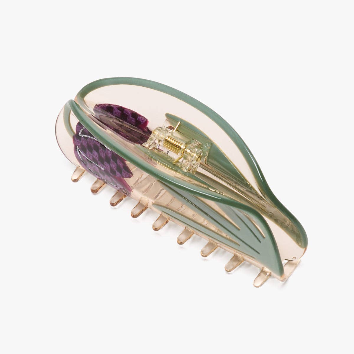 Checkered Tulip Large Hair Claw Clip
